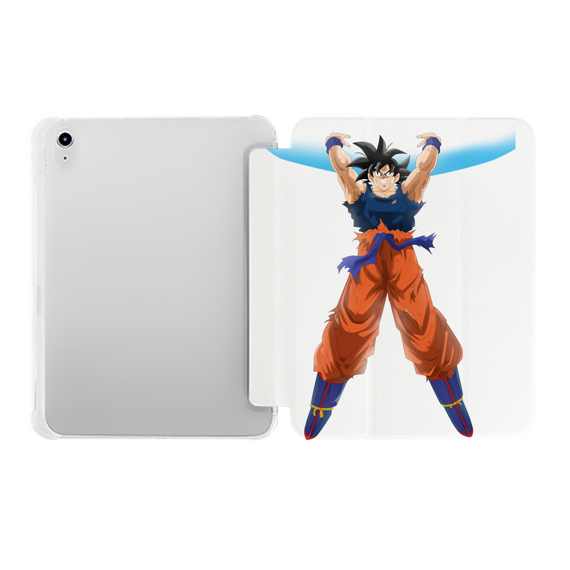 （画像用） ドラゴンボール 孫悟空（そん ごくう）Son Goku カカロット DRAGON BALL Kakarotto IPad ケース ペン収納付き 三つ折りスタンド PUレザー×シリコン 対応機種9.5/10.5/10.9インチ